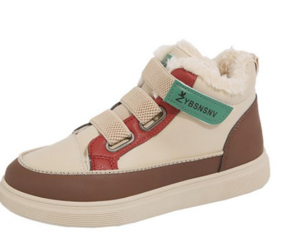 Damen Sneaker Warmgefüttert Sportlich Klettverschluss