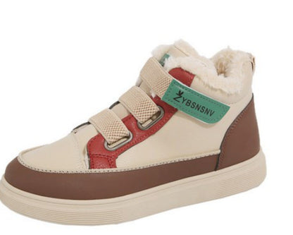 Damen Sneaker Warmgefüttert Sportlich Klettverschluss