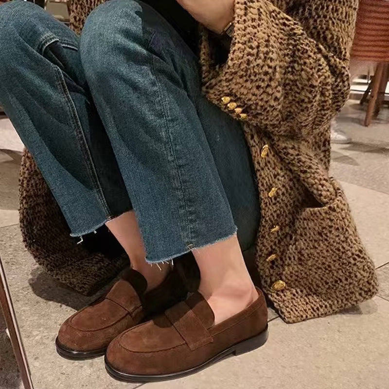 Damen Mokassins Weiches Wildleder Klassisch Elegante Schuhe