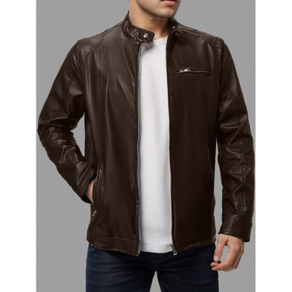Herren Lederjacke Elegante Schwarz Ledermantel