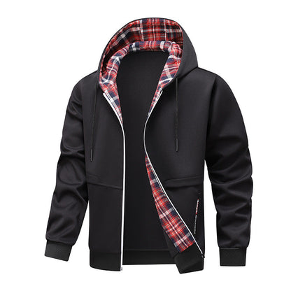 Herren Hybridjacke Sportlich Karomuster Wasserabweisend