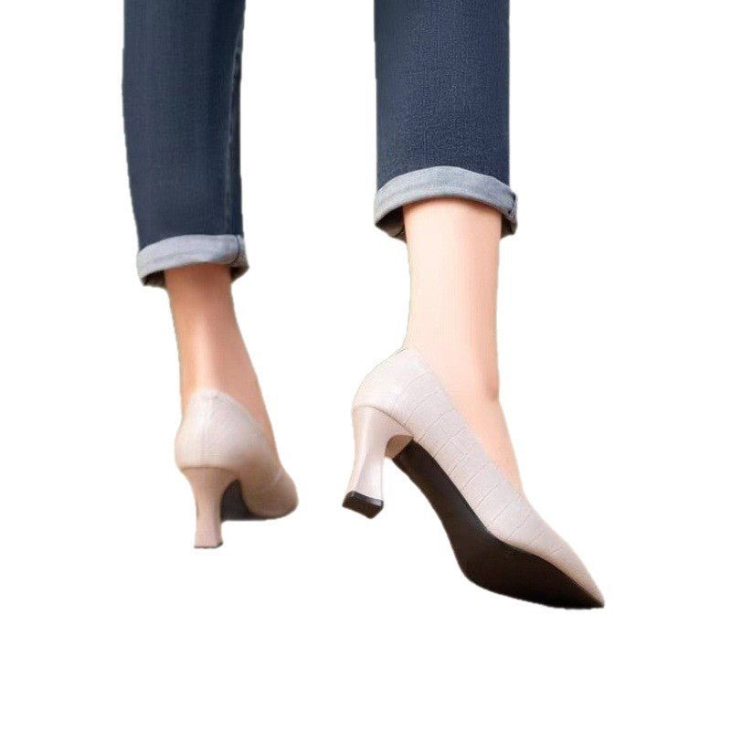 Damen Pumps Elegante Stilettos mit V-Ausschnitt Höher Absatz