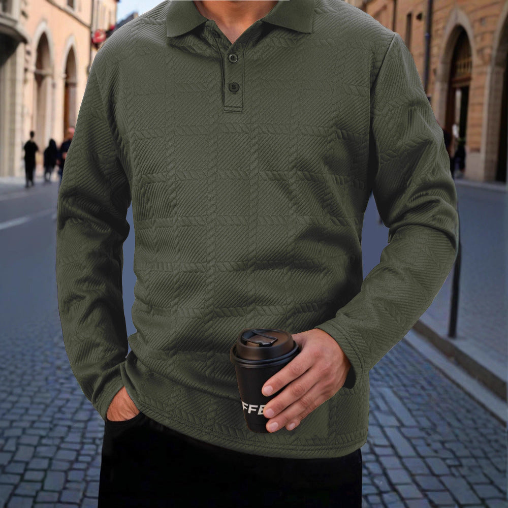 Herren Polohemd Langarm Strukturiert Modern Berlin Style