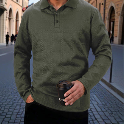 Herren Polohemd Langarm Strukturiert Modern Berlin Style