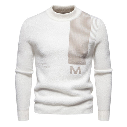 Herren Strickpullover Modern Stehkragen Strukturiert Hochwertig