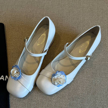 Damen Schuhe Mary Jane Elegantes Design Blumen Muster