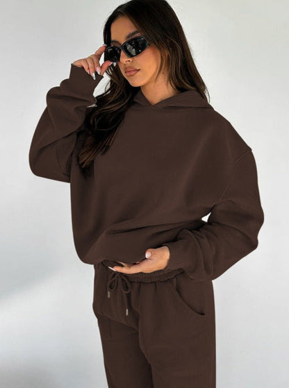 Damen Hoodie Jogger Set Oversized Komfort