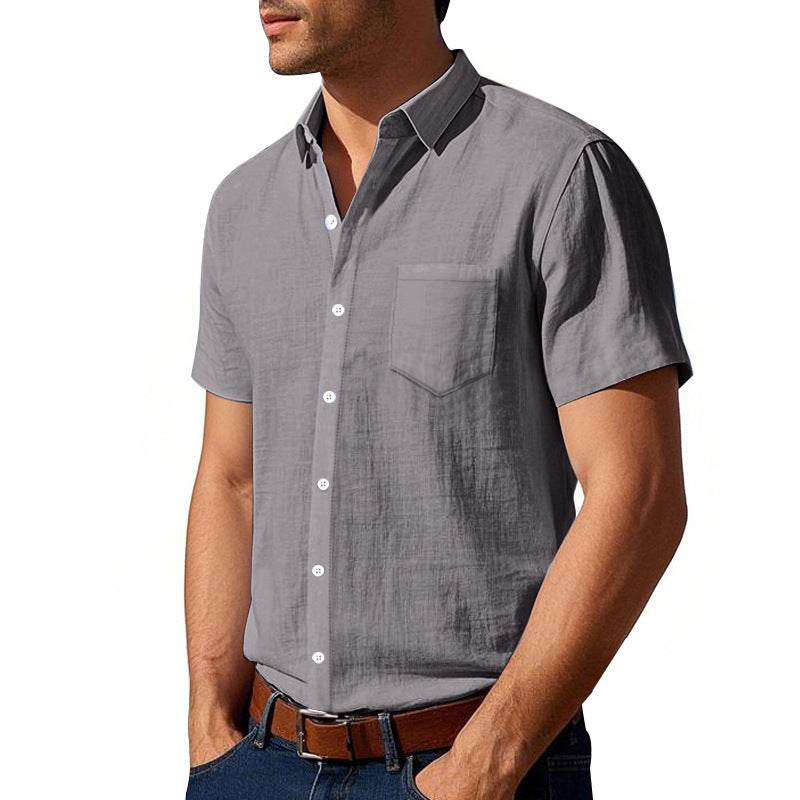 Herren Kurzarmhemd atmungsaktiv Baumwolle Trendy Sommer