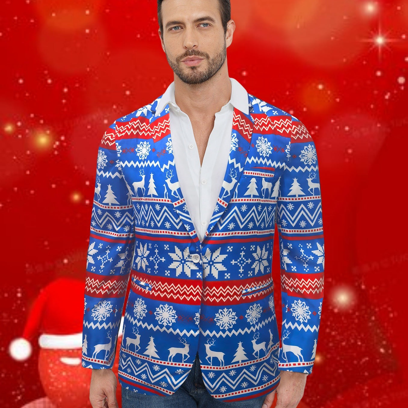 Weihnachts-Blazer Herren Festlich Glanz Schwarz - BerlinGlamour