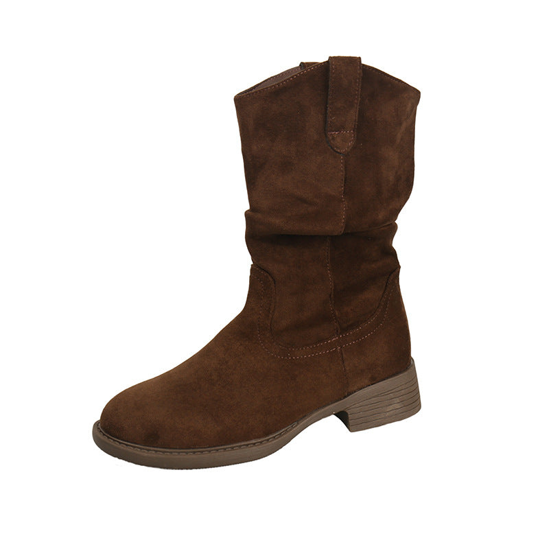 Damen Stiefel Wildleder Rutschfest Bequem Winter