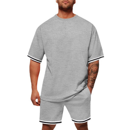 Herren Sportset Kurzarm mit Kontrastdetails Modern