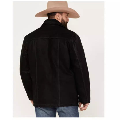 Elegante Lederjacke Herren Lederjacke Hochkragen Schwarz