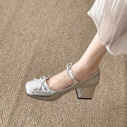 Damen Pumps Elegante Schleifen Glitzer
