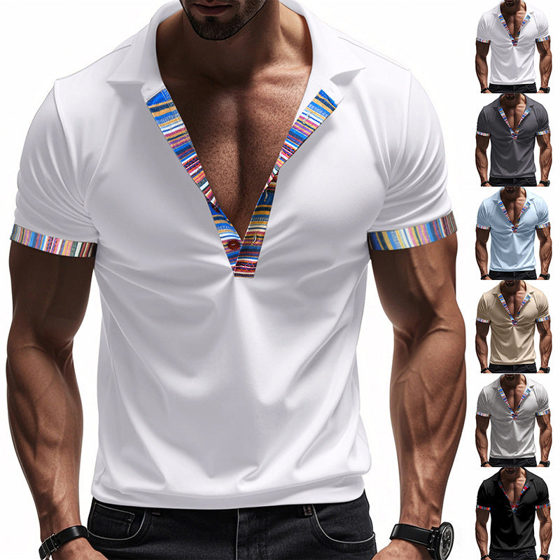 Herren Polohemd Modern Bunt Knöpfe Elegant - BerlinGlamour