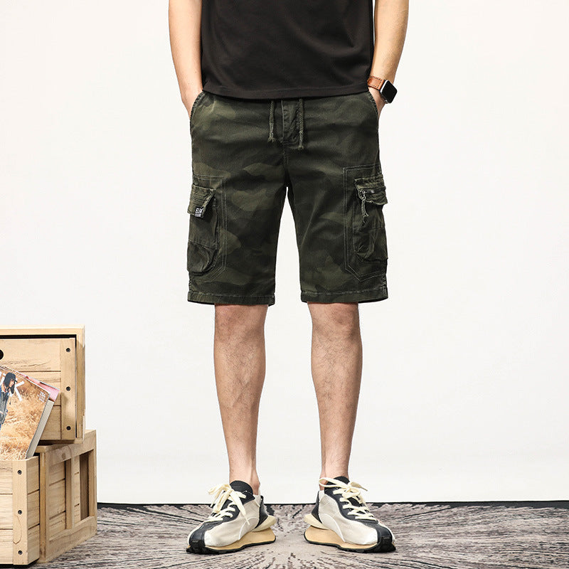Herren Cargoshorts Camouflage Freizeit Shorts Bequem Verstellbar