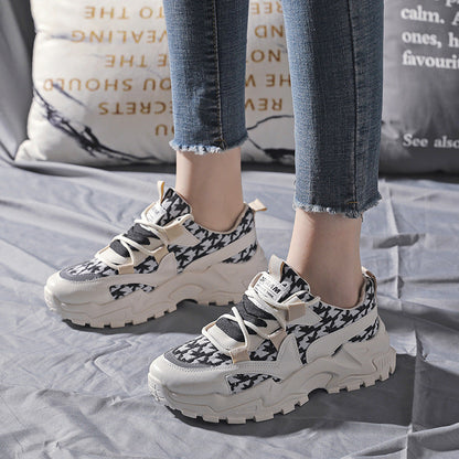 Damen Sneaker Chunky Komfortabel Karomuster