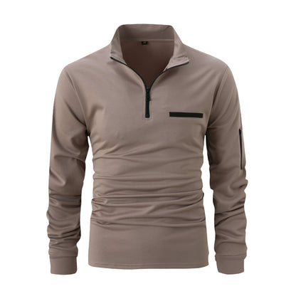 Herren Pullover Langarm Stehkragen Reißverschluss Modern