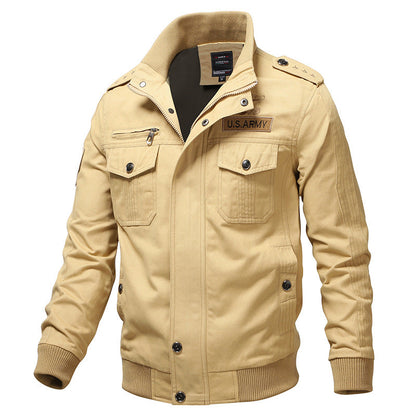 Herren Feldjacke Modern mit vielen Taschen Samtkragen