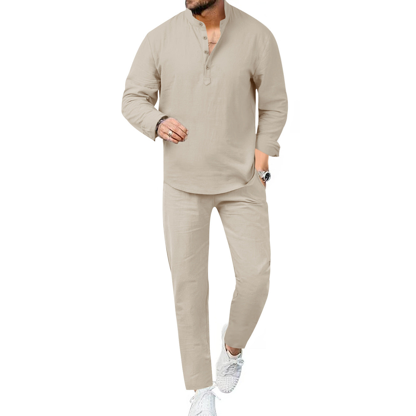 Herren Freizeitanzug Modern atmungsaktiv Knopfleisten Design