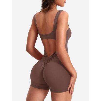 Damen Jumpsuit Sportlich Figurformend Mit Rückenausschnitt