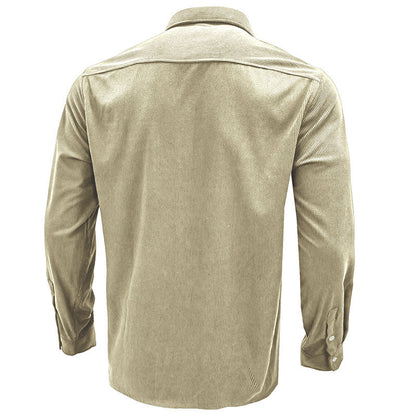 Herren Hemd Kord mit Brusttaschen Modern Slimfit
