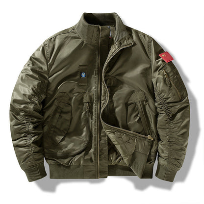 Herren Bomberjacke Funktionell mit Taschen Schwarz