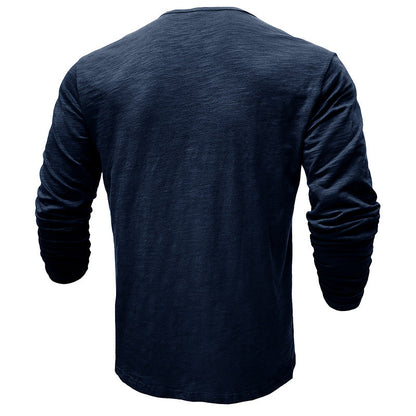 Herren Langarmshirt Mit Knöpfen Elegantes Design