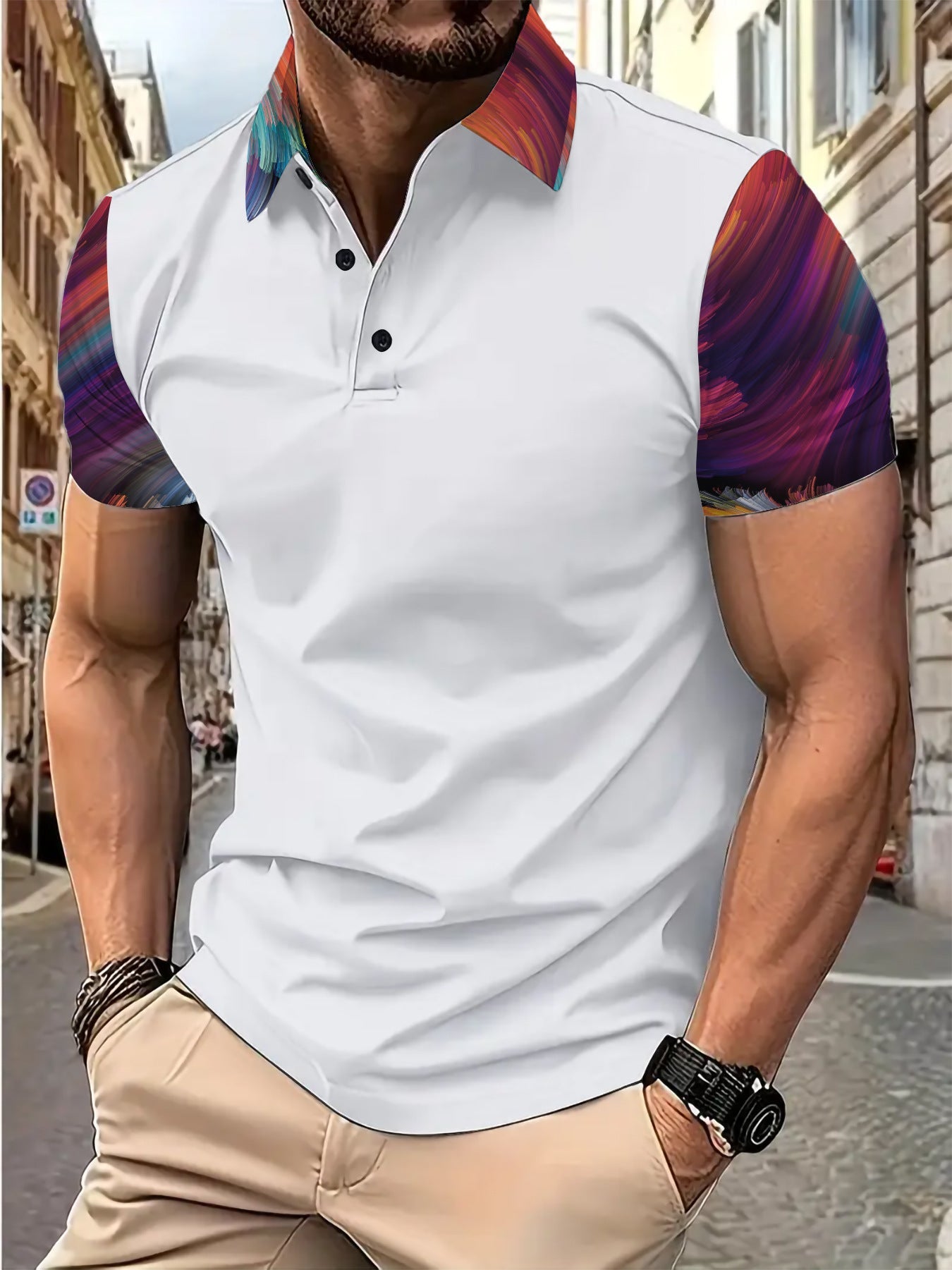 Herren Poloshirt Mit Grafikdruck Modern Berlin Style