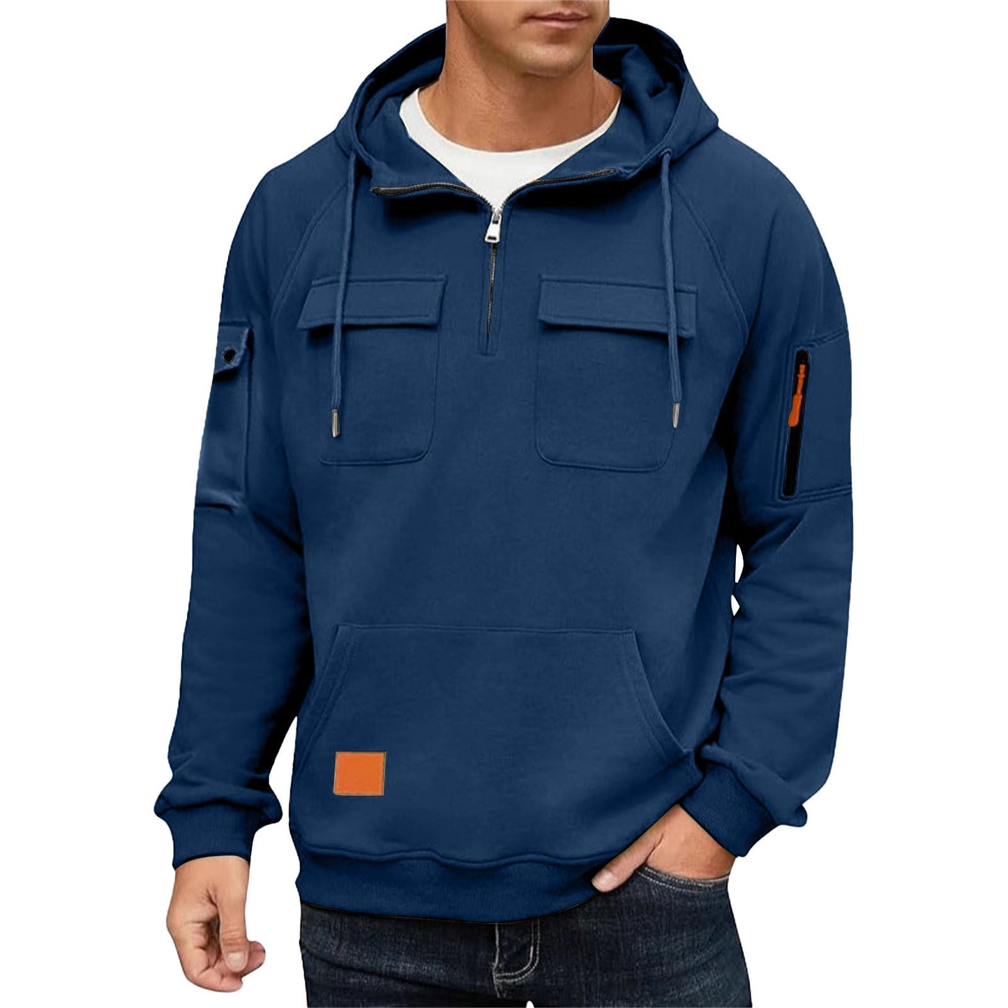 Herren Alltags-Hoodie mit praktischen Taschen BerlinGlamour: Herren Alltags-Hoodie ist ein stylisches und vielseitiges Accessoire für Damen, das mit einer Vielzahl von praktischen und modischen