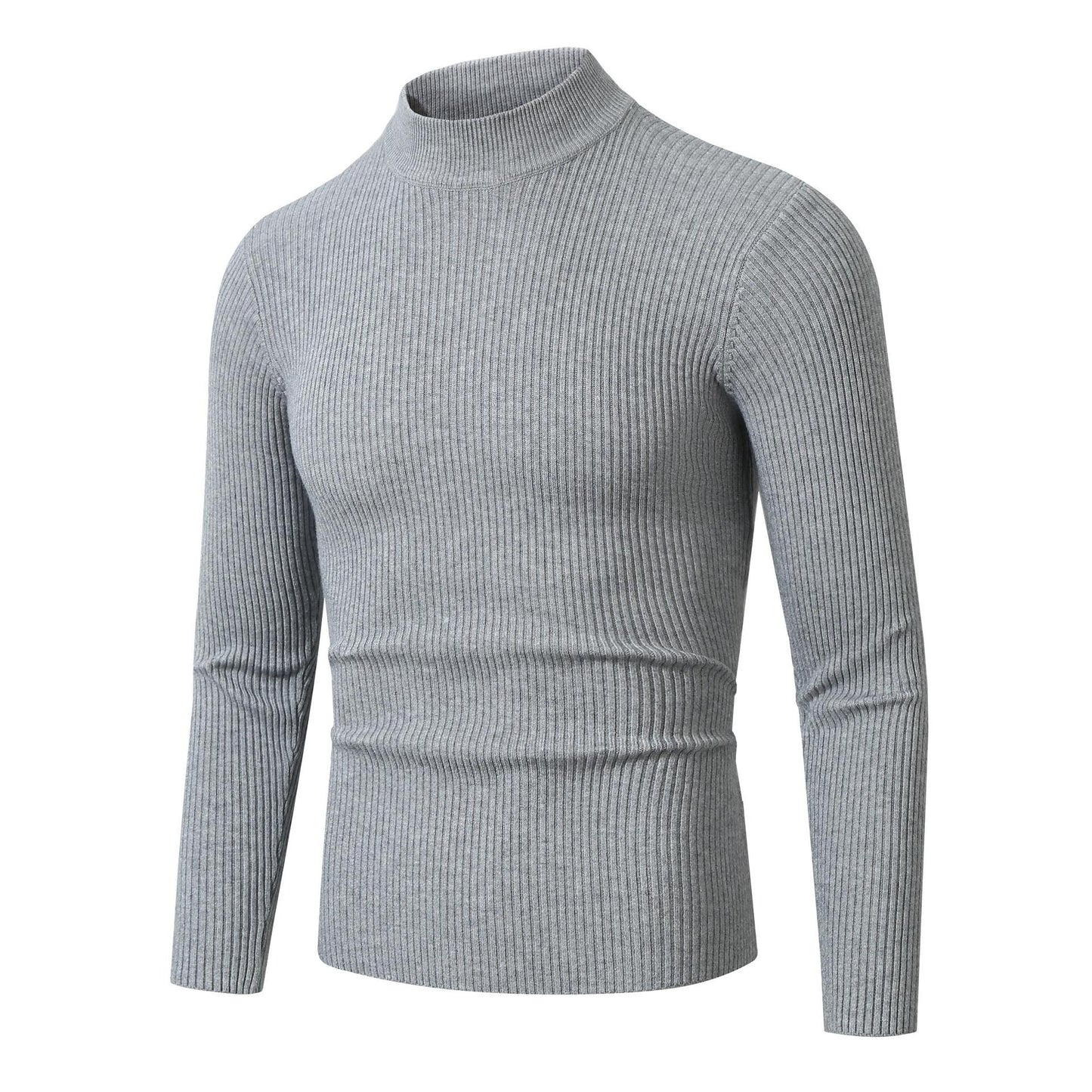 Herren Rollkragenpullover Feinripp aus Merino-Wolle Modern