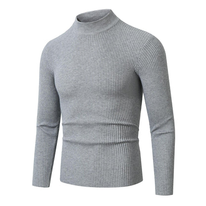 Herren Rollkragenpullover Feinripp aus Merino-Wolle Modern