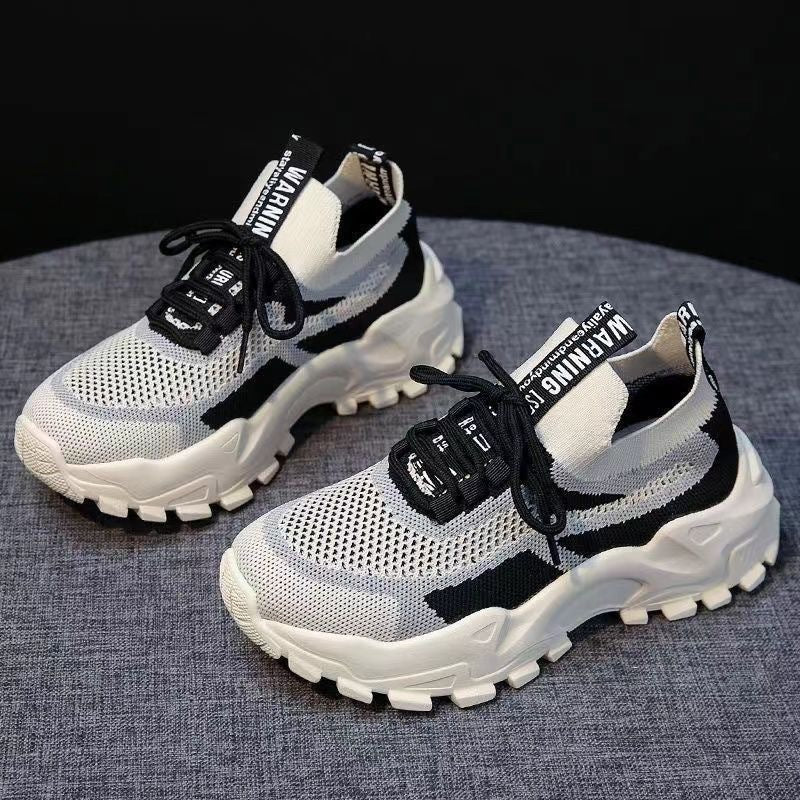 Damen Sneaker Sportlich Laufschuhe Elastisch Mit Strickoberteil
