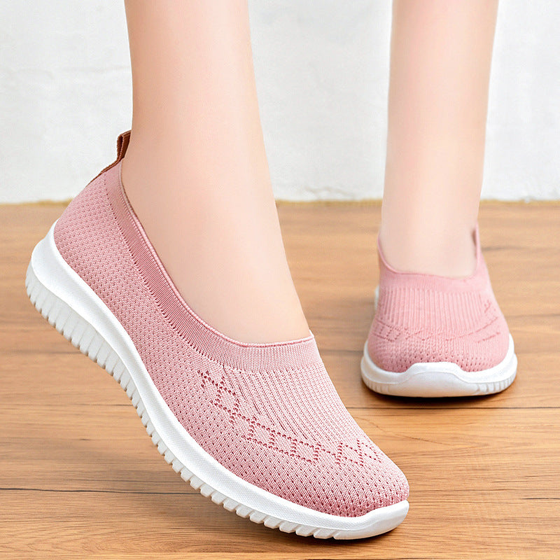 Damen Sneaker Bequem Luftig Slip-On Flexibel
