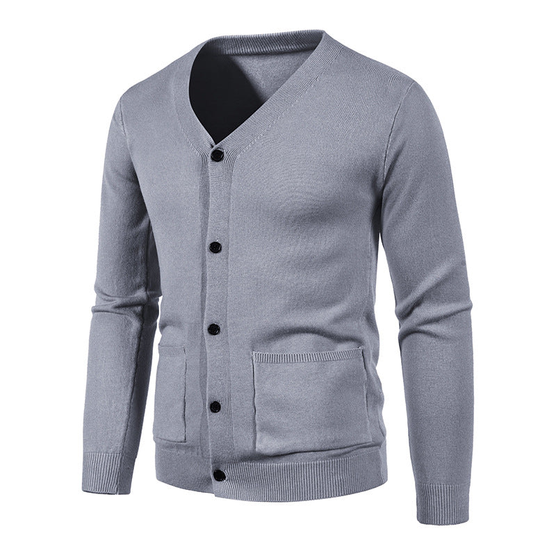 Herren Strickcardigan V-Ausschnitt Elegante Kaschmir Optik