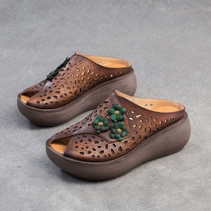 Damen Clogs atmungsaktiv mit Blumenapplikation Modern