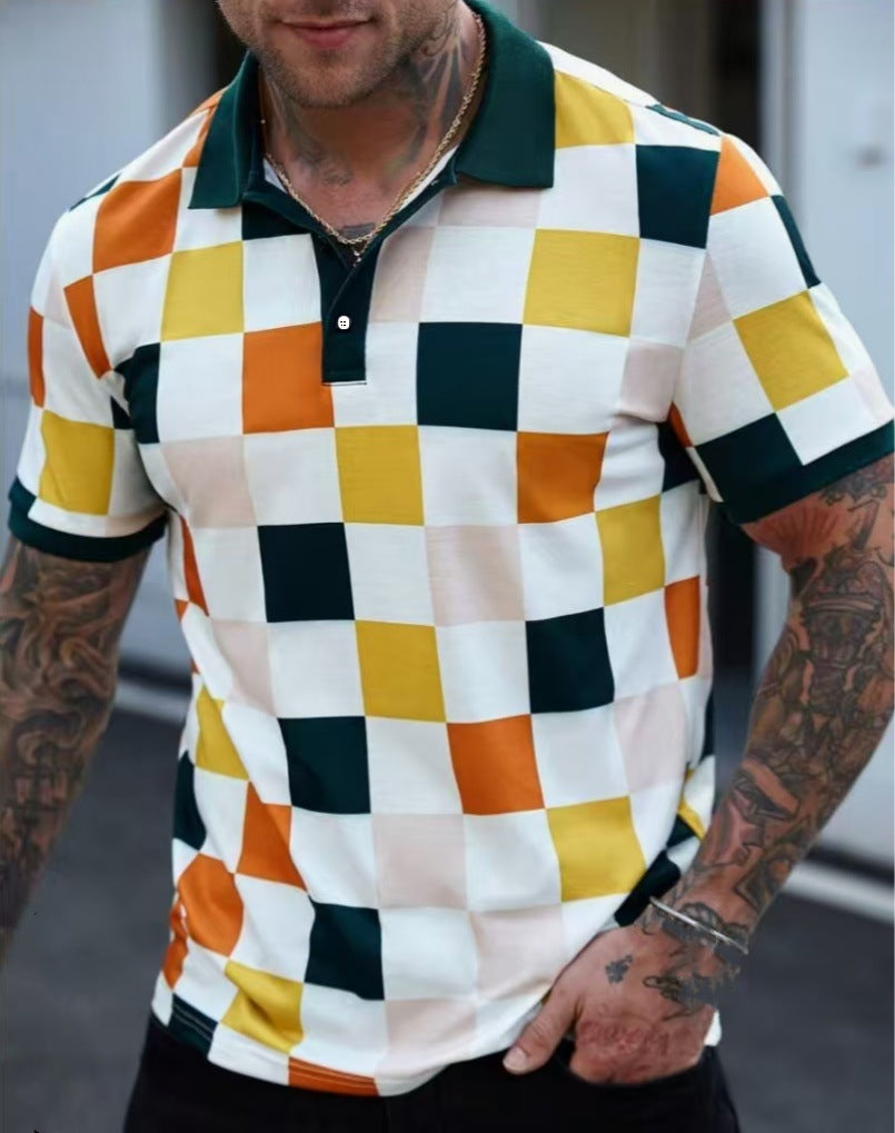 Herren Polohemd Geometrisches Design Modern Sportlich