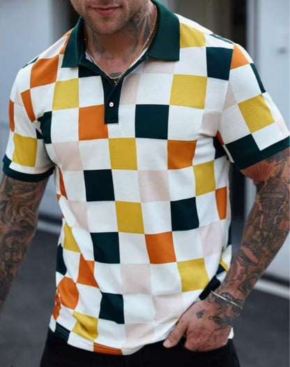 Herren Polohemd Geometrisches Design Modern Sportlich
