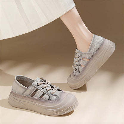 Damen Plateausneaker Atmungsaktiv Sportlich Modisch