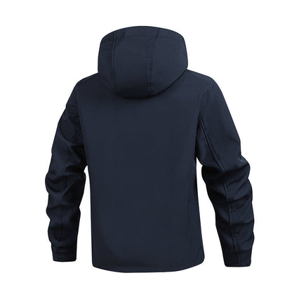Herren Softshell-Jacke Wasserdicht mit Kapuze und Taschen