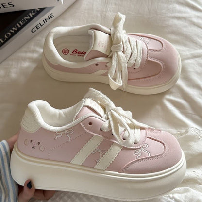 Damen Sneaker Sportlich Dicksohlige Schuhe Trendy