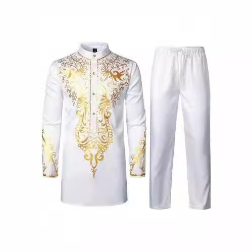 Herren Anzug Set Elegant mit Stickerei und bequeme Hosen