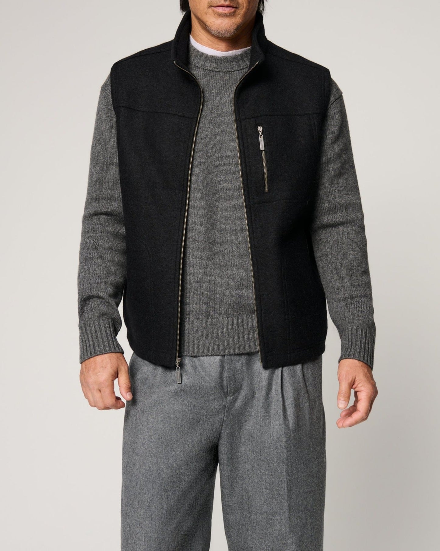 Herren Weste Wolle Robust mit Taschen Winter