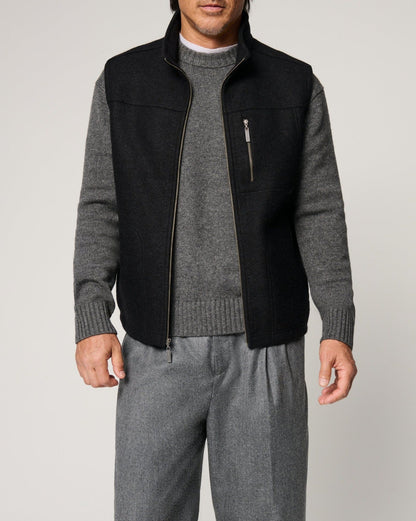 Herren Weste Wolle Robust mit Taschen Winter