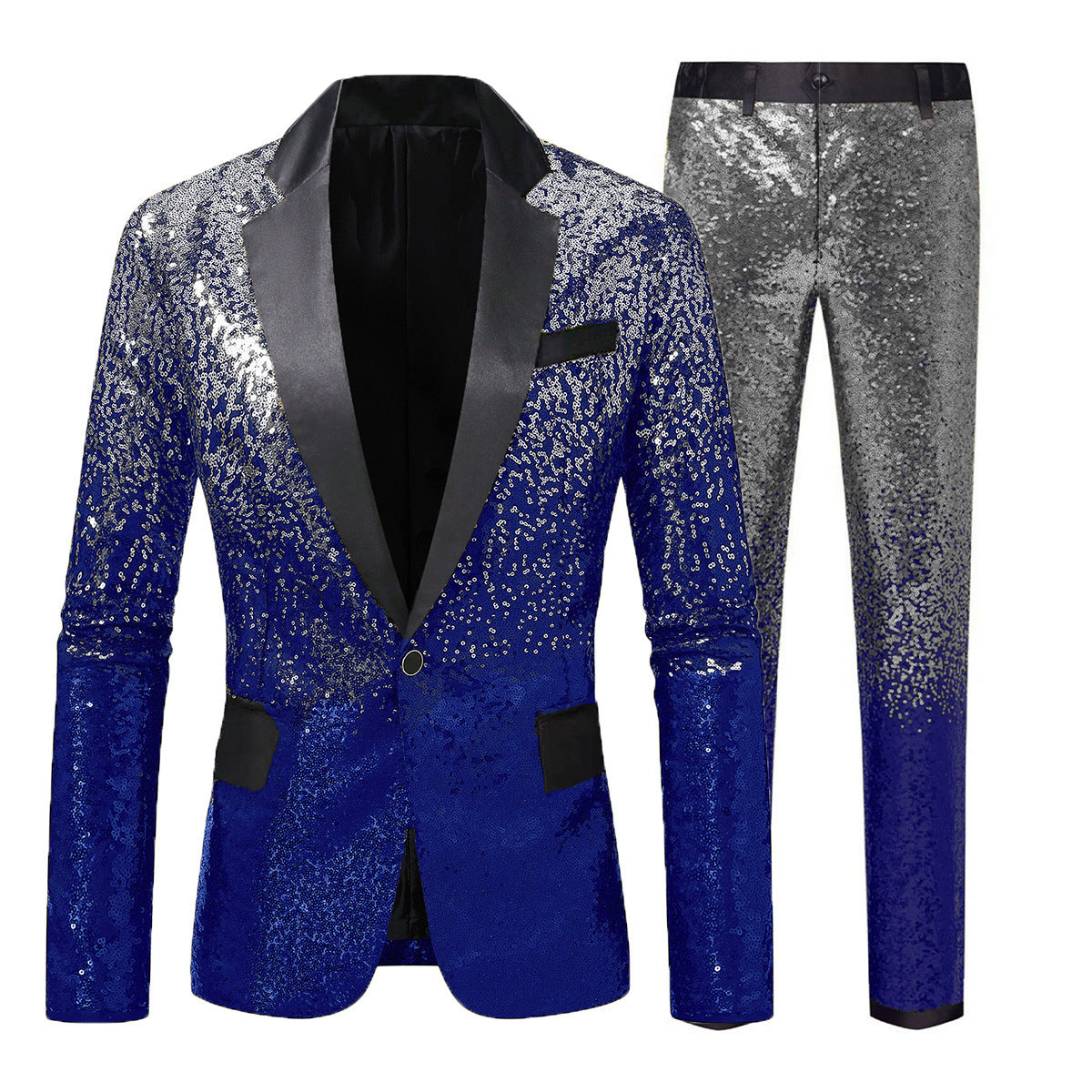 Herren Anzug Pailletten Glitzernd Elegant Schwarz - BerlinGlamour