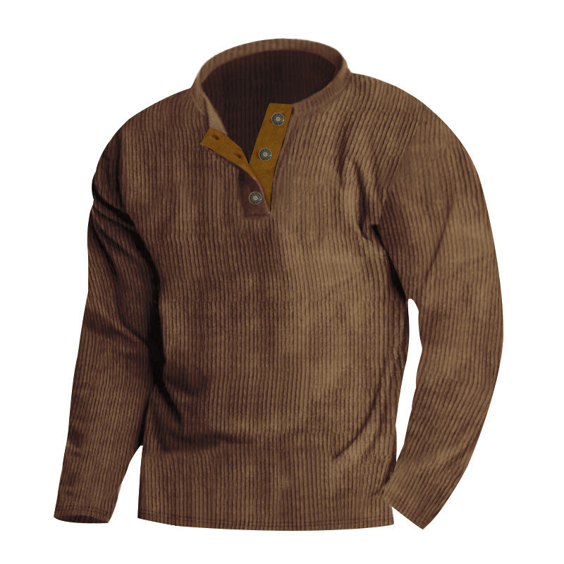 Herren Strickpullover Weich Warm Moderner Knopflook
