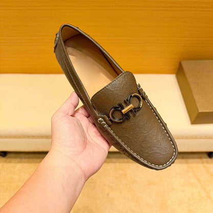 Damen Mokassins Leder Elegante Schuhe mit Zierdetails