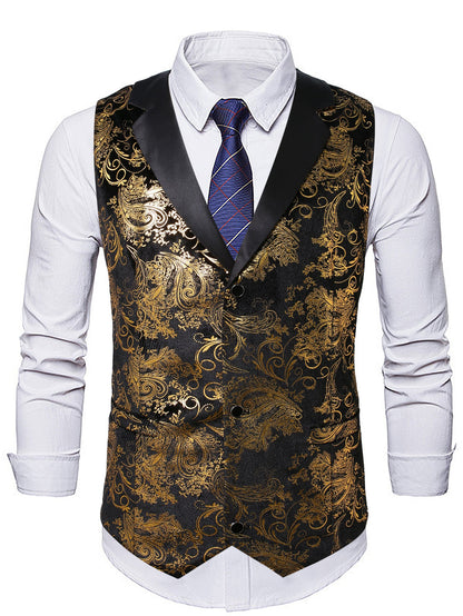 Elegante Herren Weste Glitzer Pailletten Schwarz