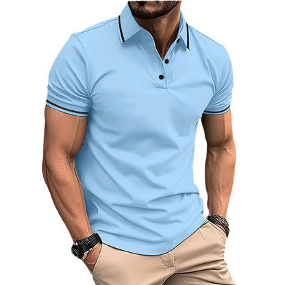 Herren Polohemd Sportlich Modern Kontrastkragen