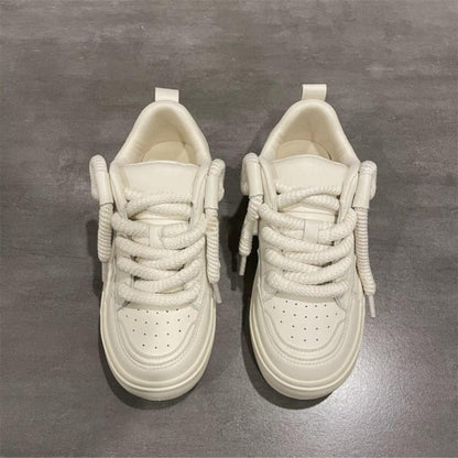 Damen Sneaker Minimalistisch Doppelschnürung Komfortabel