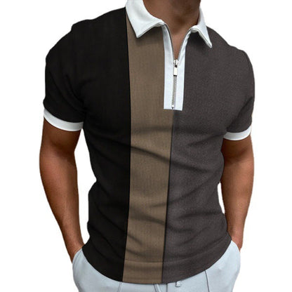 Herren Poloshirt Kurzarm Modern Kontrast Akzente